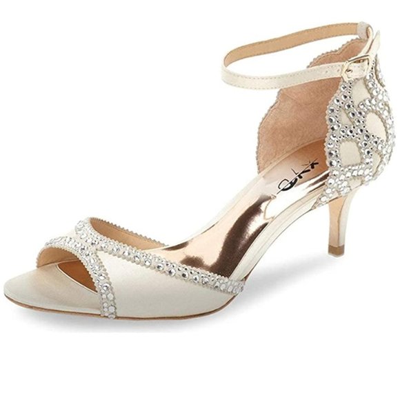 Shoes Xyd Ivory Ballroom Dance Shoes Wedding Rhinestones Ankle Strap